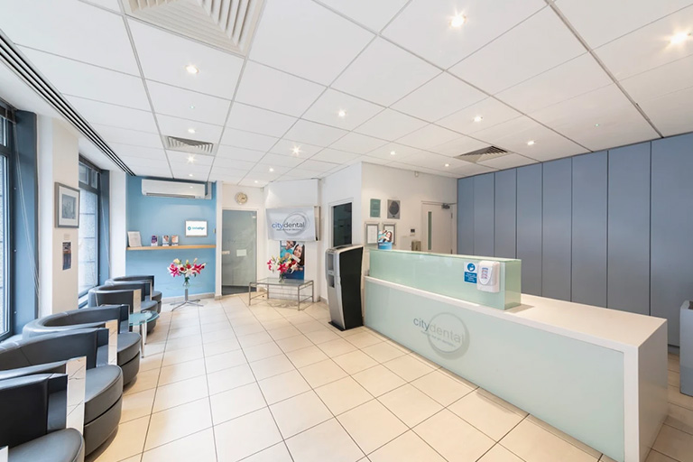 city dental reception room